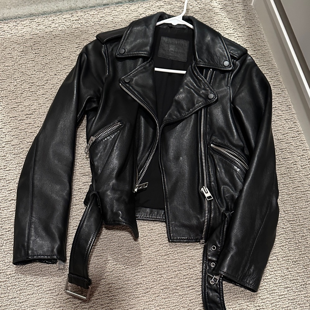 All saints Black leather jacket